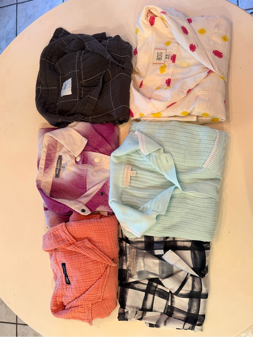 Zara and urban outfitters button down 6 shirts bundle